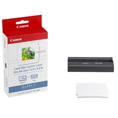 Papel foto canon selphy kc - 18is 54x54 + tinta 18 adhesivos cuadrados series cp