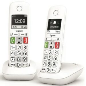 Telefono fijo inalambrico gigaset e290 duo blanco 300 numeros -  42 tonos