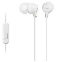 Auriculares sony mdr - ex15apw boton blanco -  microfono