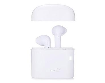 Auriculares bluetooth intrauditivos manos libres i7 blancos con estuche de carga blanco