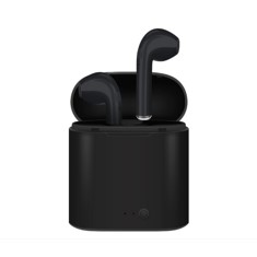 Auriculares bluetooth intrauditivos manos libres i7 negros con estuche de carga negro