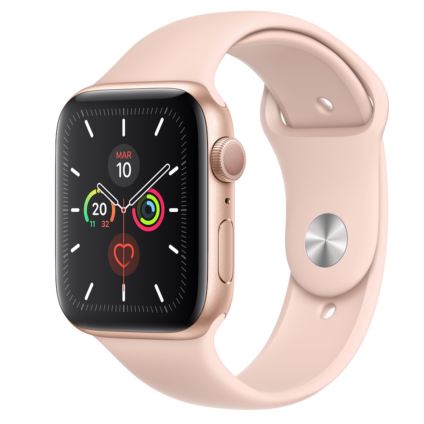 Reloj apple watch series 5 44 mm caja de aluminio con correa deportiva dorado