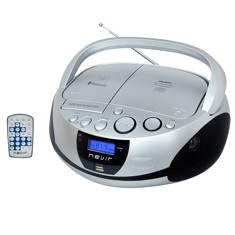 Radio cd mp3 portatil nevir nvr - 480ub plata - bluetooth