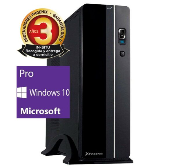 Ordenador de oficina phoenix oberon pro intel core i3 9º gen 8gb ddr4 240 gb ssd rw micro atx slim  pc sobremesa windows 10 pro