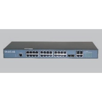 Switch 24 ptos ovislink l2 10 - 100 tx poe +2giga tx +2 combo giga tx - sf