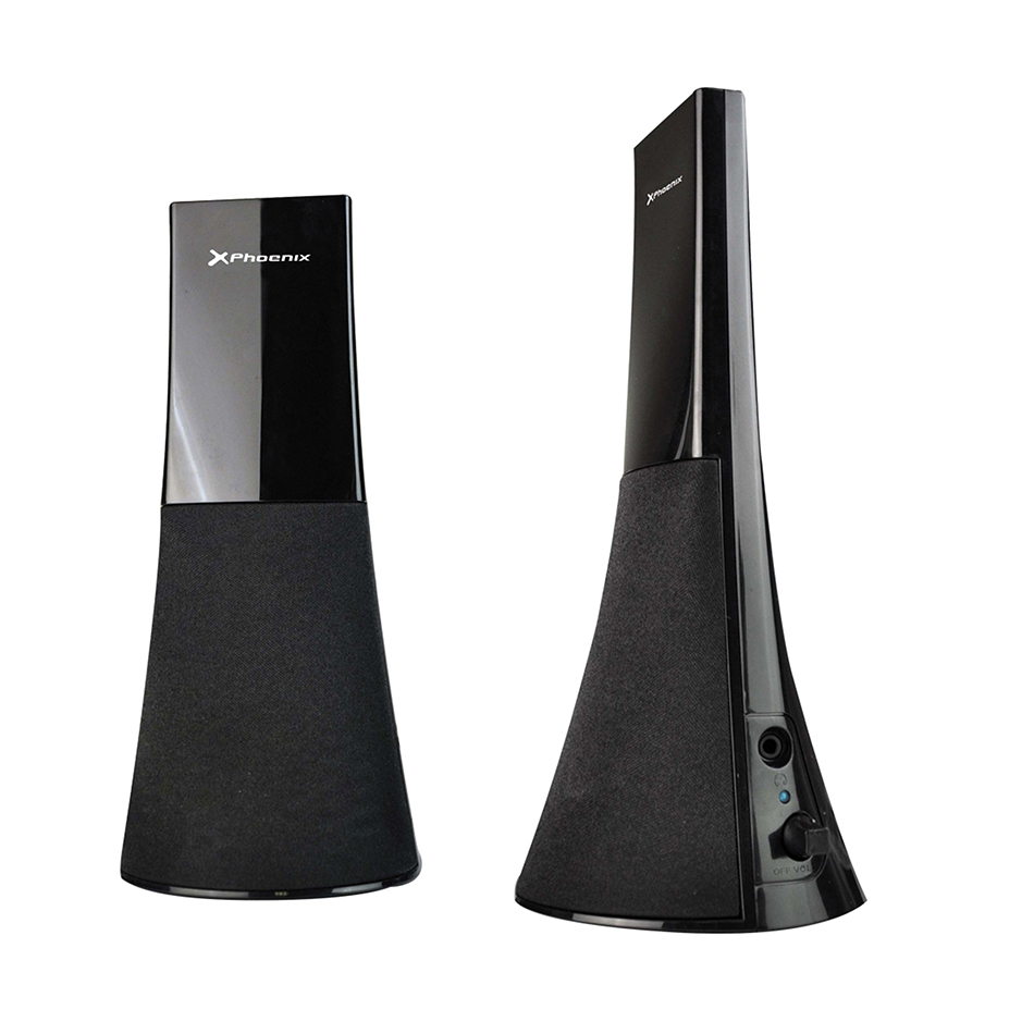 Altavoces phoenix negro 2.0 usb y jack 3.5 mm