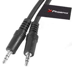 Cable phoenix phaudiojack1y2 audio jack 3.5 macho macho 1.2 metros negro