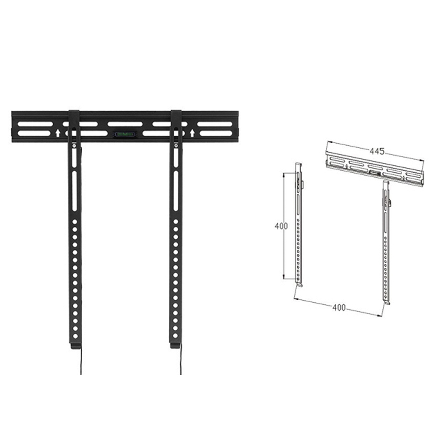 Soporte fijo de pared phoenix para tv - monitor hasta 55pulgadas vesa 400x400 hasta 50kg negro