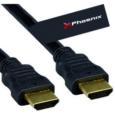 Cable hdmi phoenix 1.4 macho macho conexion oro 5m negro