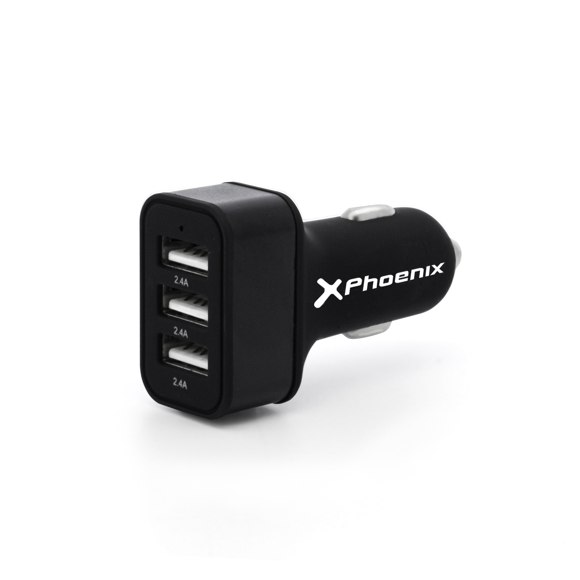 Cargador universal phoenix phcarcharger3usb para coche -  mechero  5v - 3 x usb 7.2a negro acabado en silicona