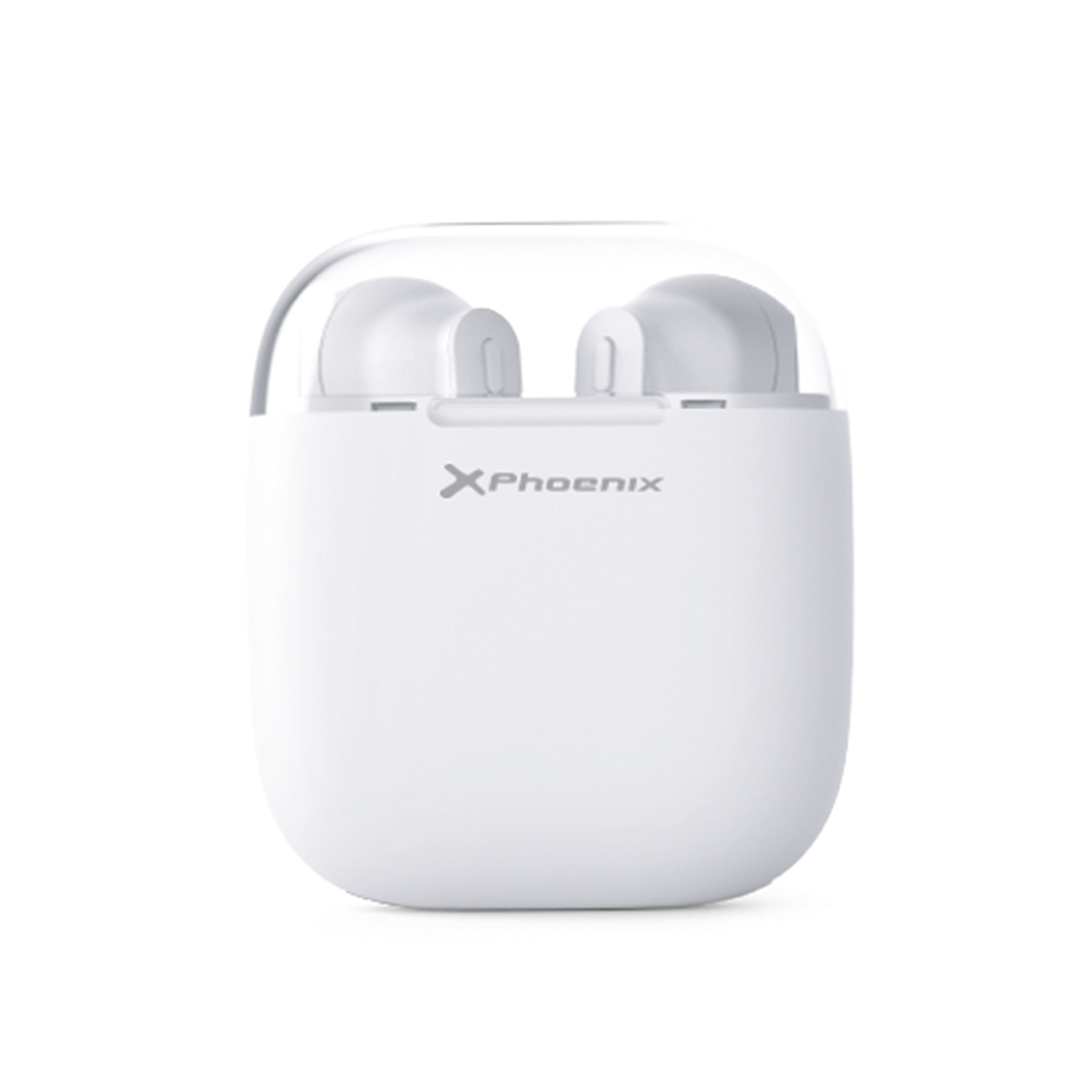 Auriculares phoenix earpods bluetooth 5.0 - hasta 4.5 horas autonomia - estuche con powerbank hasta 5 recargas completas - compatible con google assistant y siri - 25 - 30 horas de autonomía - blancos