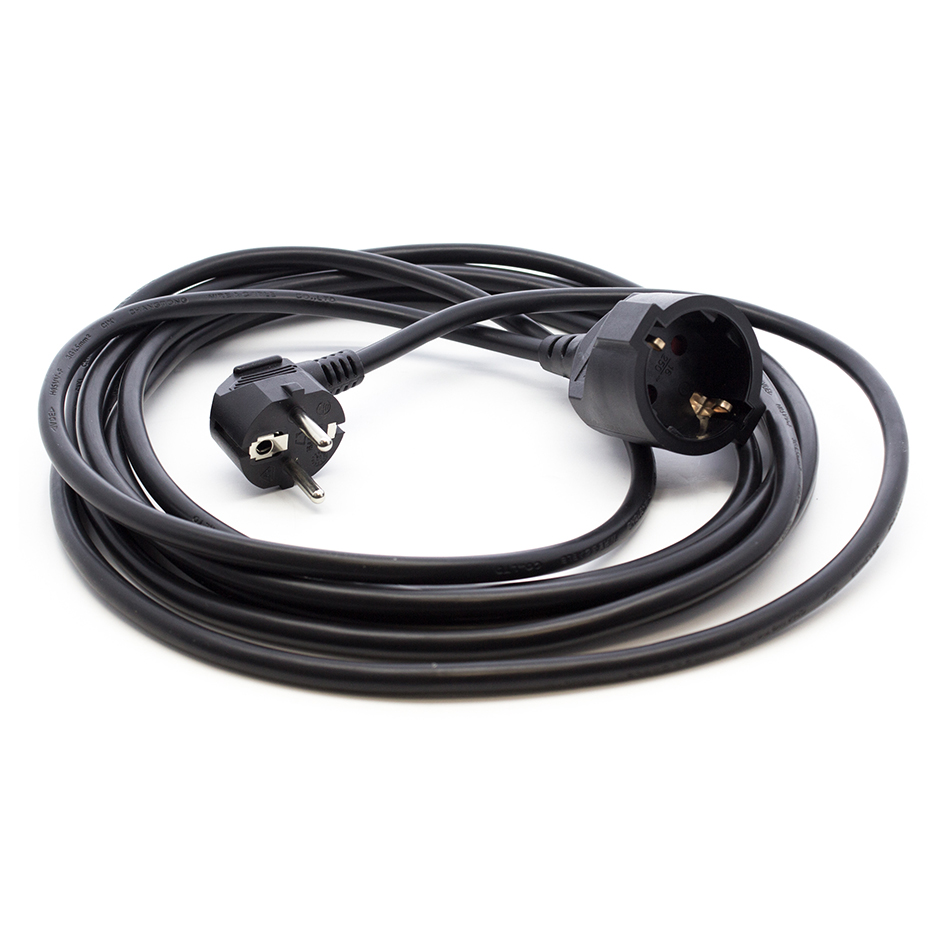 Cable alargador - prolongador corriente phoenix phextensioncord5 5 metros - m - f  ip20 - toma de tierra - proteccion infantil -  enchufe europeo schuko -  negro