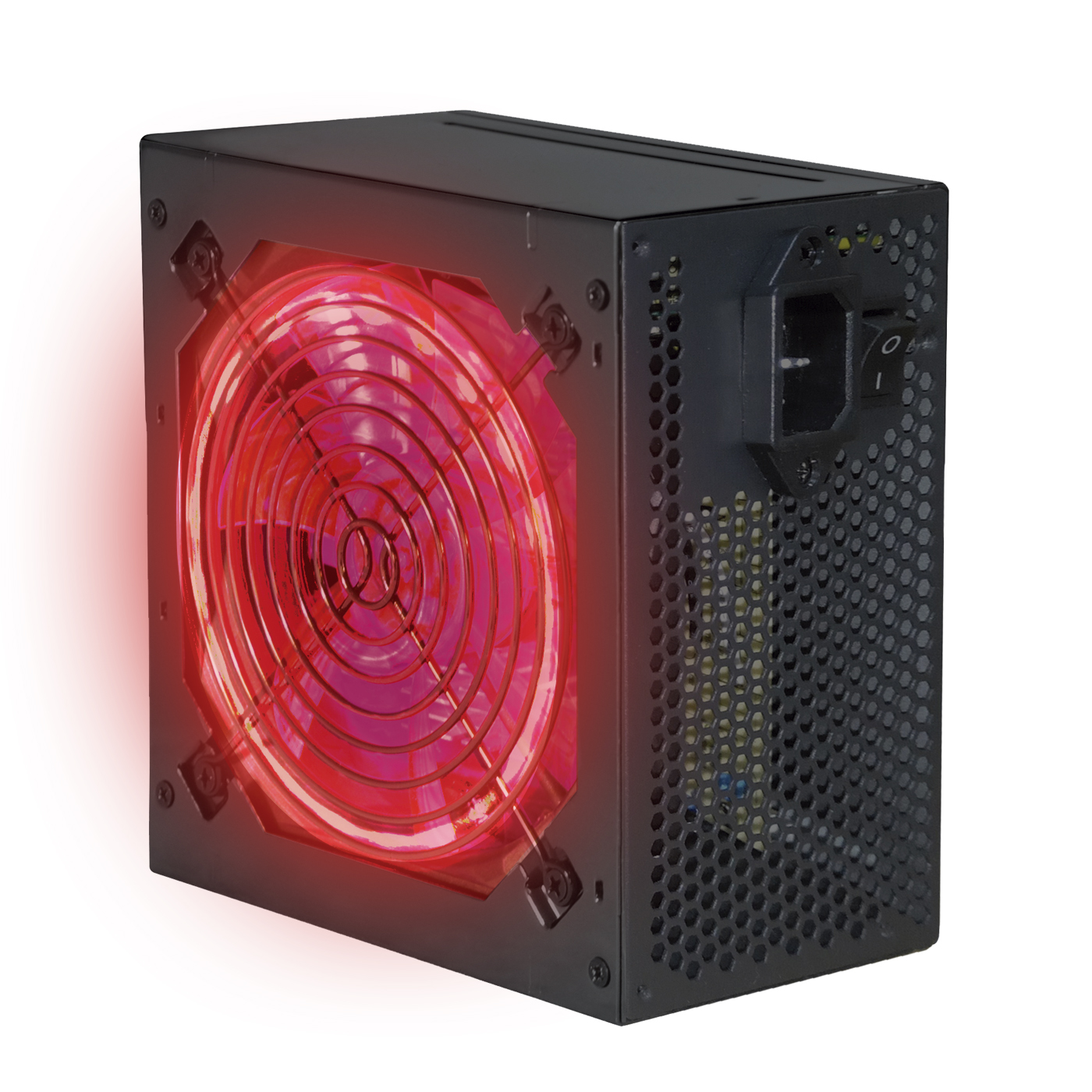 Fuente de alimentacion gaming phoenix 600w phfactorps600 atx - ventilador 12cm con 15 luces led - silenciosa y eficiente -  incluye cable de potencia  - pfc activo - negro