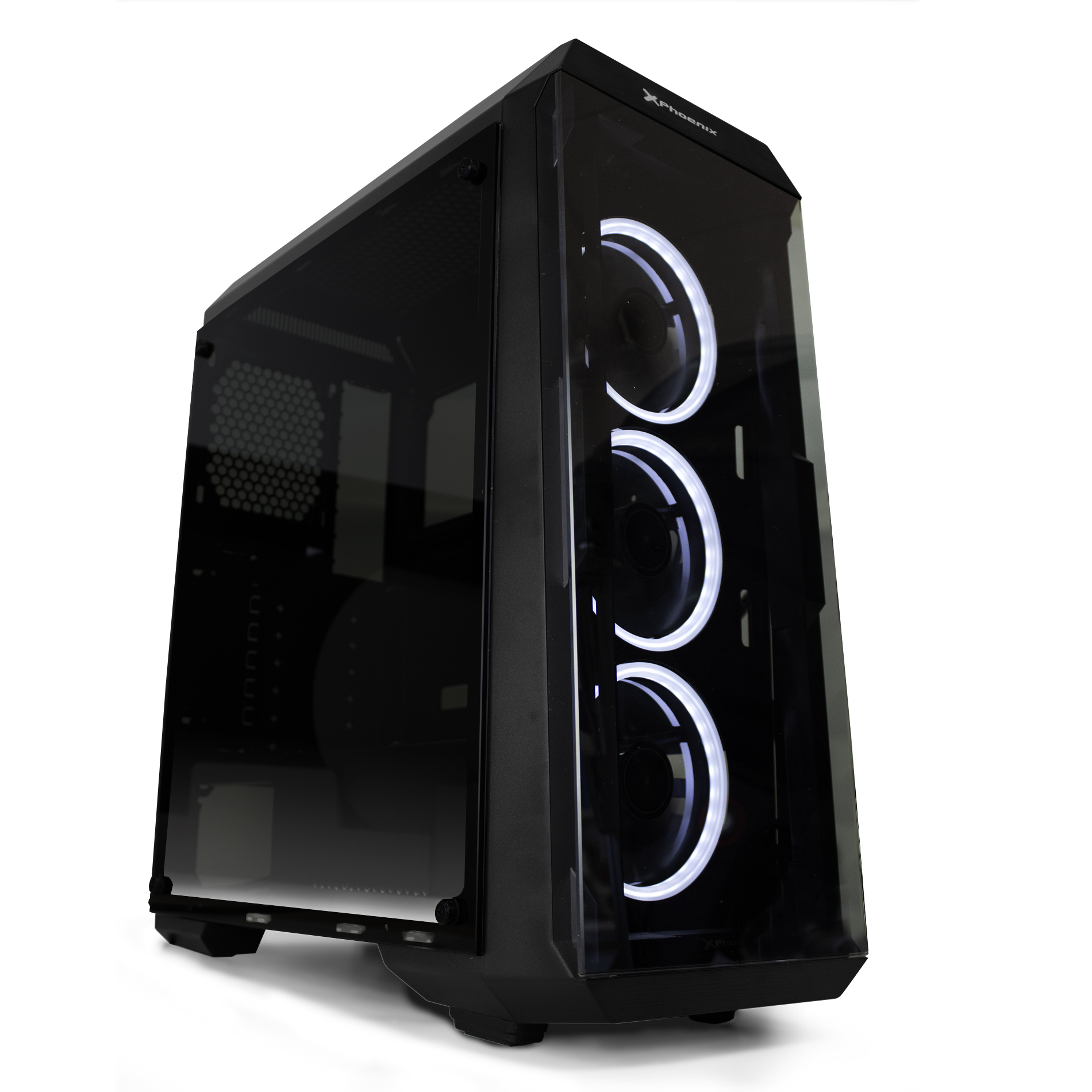 Caja ordenador gaming phoenix freya white edition atx mini - atx micro - atx - cristal templado - filtros antipolvo - lateral transparente - incluye 3 ventiladores blancos con leds dobles + 2 tiras led