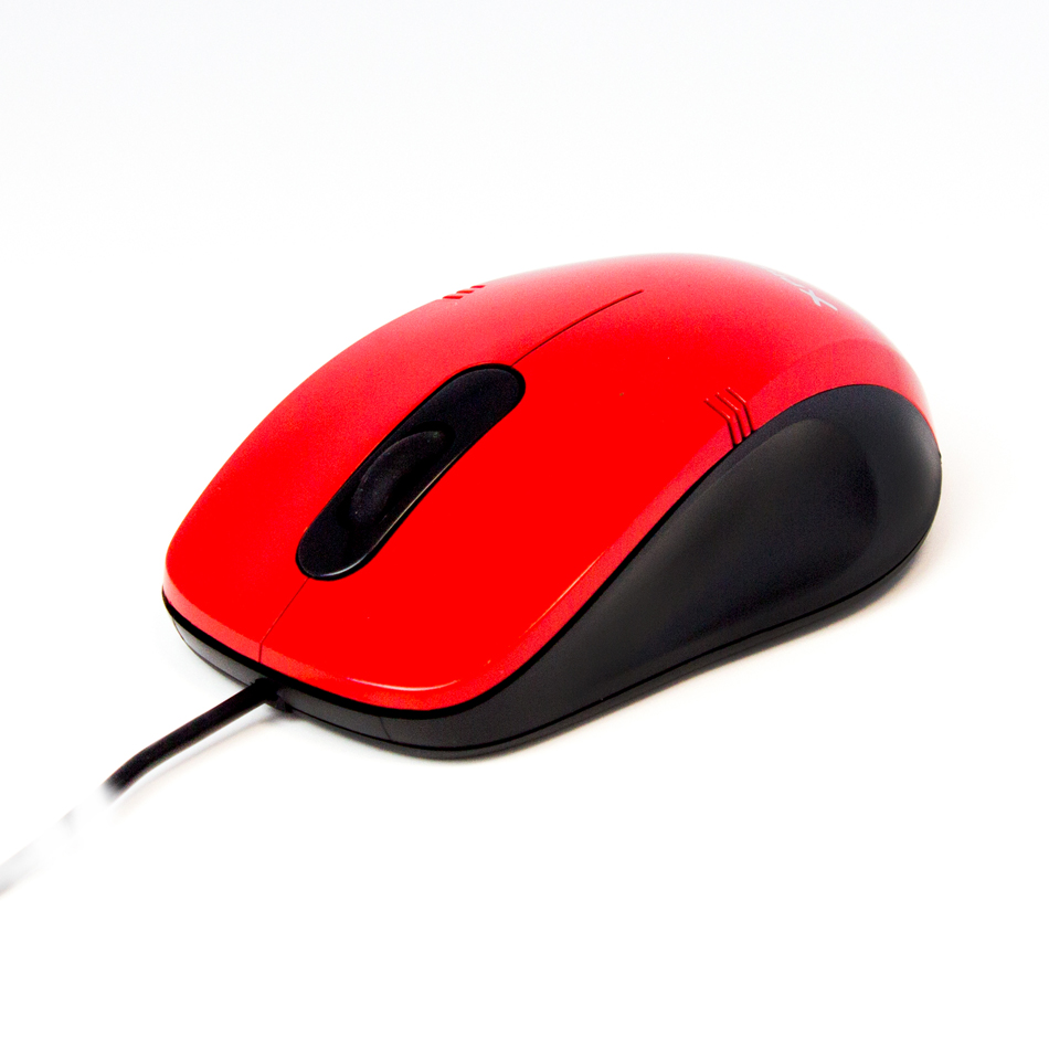 Mouse raton optico phoenix phm355r con cable usb hasta 1000 dpi 3 botones + scroll rojo y negro