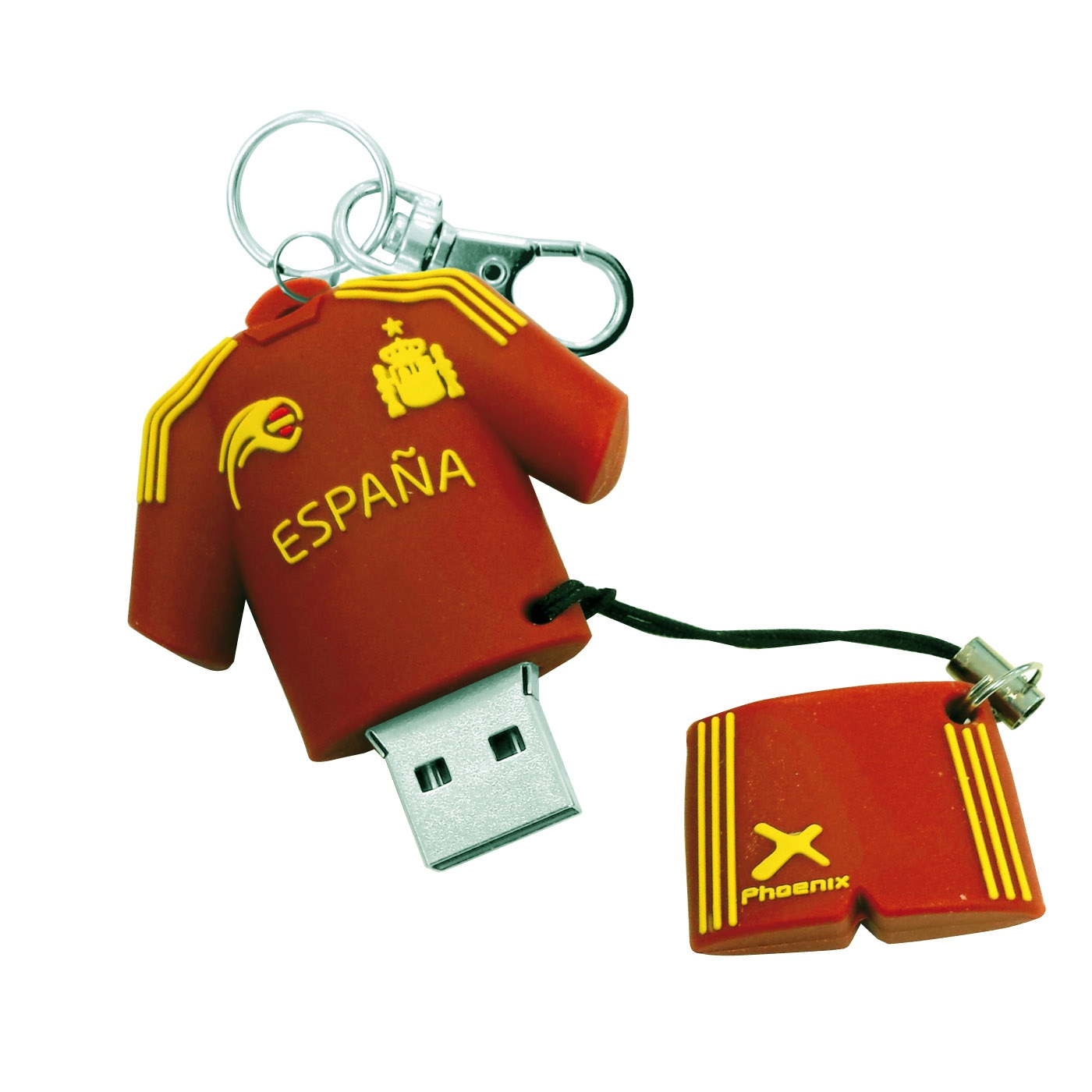 Memoria usb 2.0 phoenix 16gb jetflash muñeco llavero seleccion española rojo