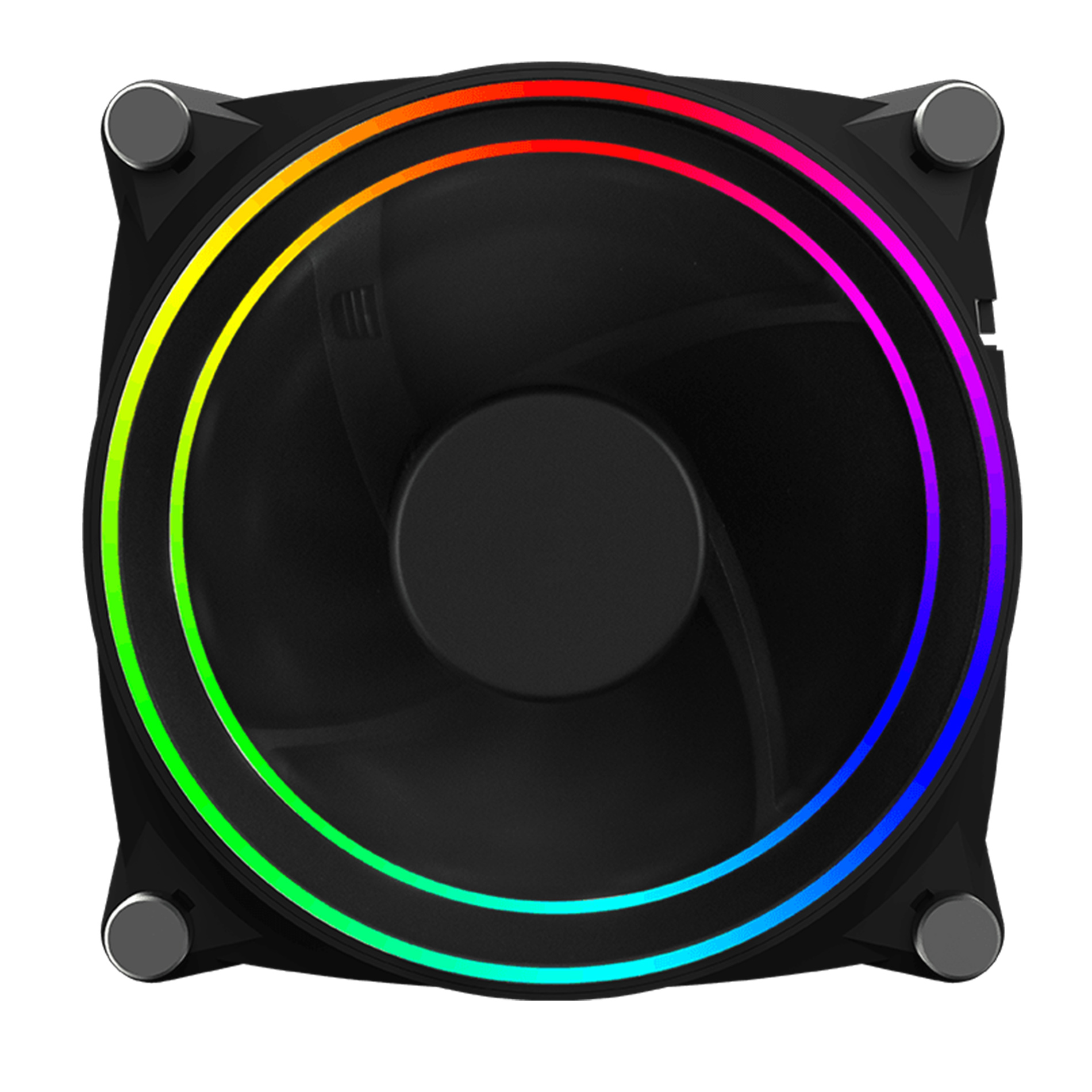 Ventilador phoenix led argb gaming 120mm doble anillo - 1200 rpm - orientación sacar aire