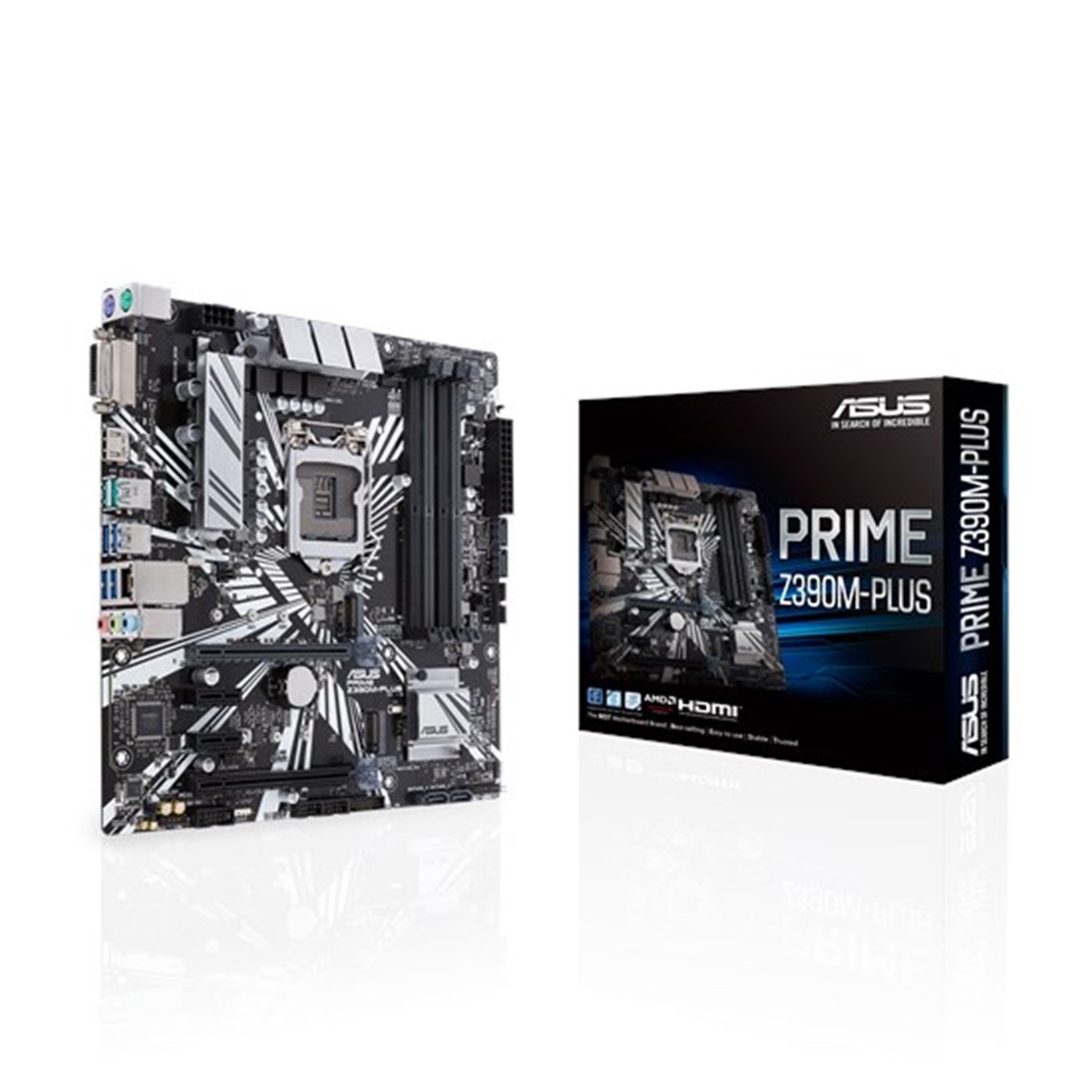 Placa base asus prime z390m - plus socket 1151 ddr4x4 max 64gb 4266mhz dvi - d hdmi matx