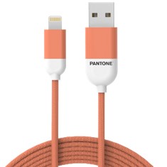 Cable nylon pantone lightning a usb 1.5m naranja