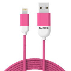 Cable nylon pantone lightning a usb 1.5m rosa