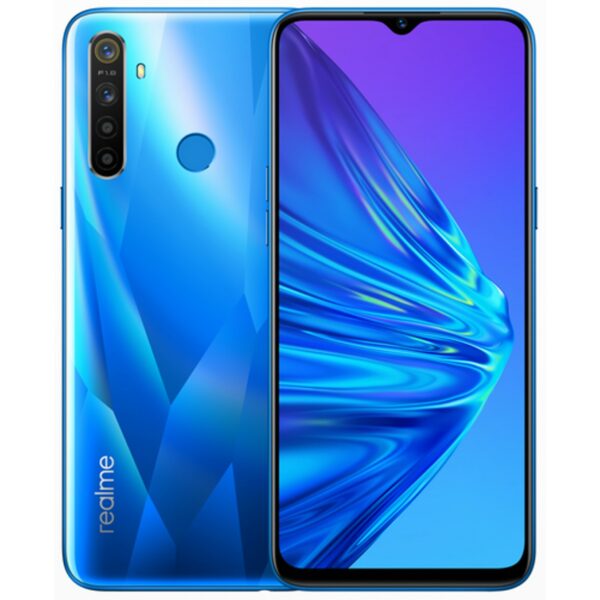 Telefono movil smartphone realme 5 crystal blue - 6.5pulgadas - 128gb rom - 4gb ram - 12+8+2+2mpx -  13mpx - 4g -  lector huella