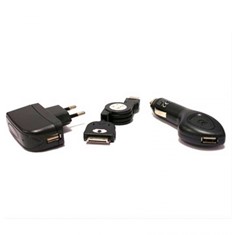 Cargador universal 3 en 1 iphone 3 3gs 4 4s ksix micro usb usb negro