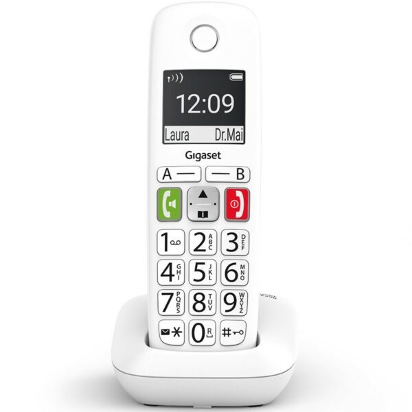 Telefono fijo inalambrico gigaset e290 blanco 150 numeros -  21 tonos