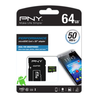 Tarjeta memoria micro secure digital micro sd pny sdu64gbper50 - ef 64gb 50mb - s