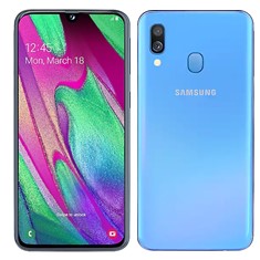 Telefono movil smartphone samsung galaxy a40 blue - 5.9pulgadas - 64gb rom - 4gb ram - 16+5mpx -  25mp - octa core - 4g - dual sim - lector de huella