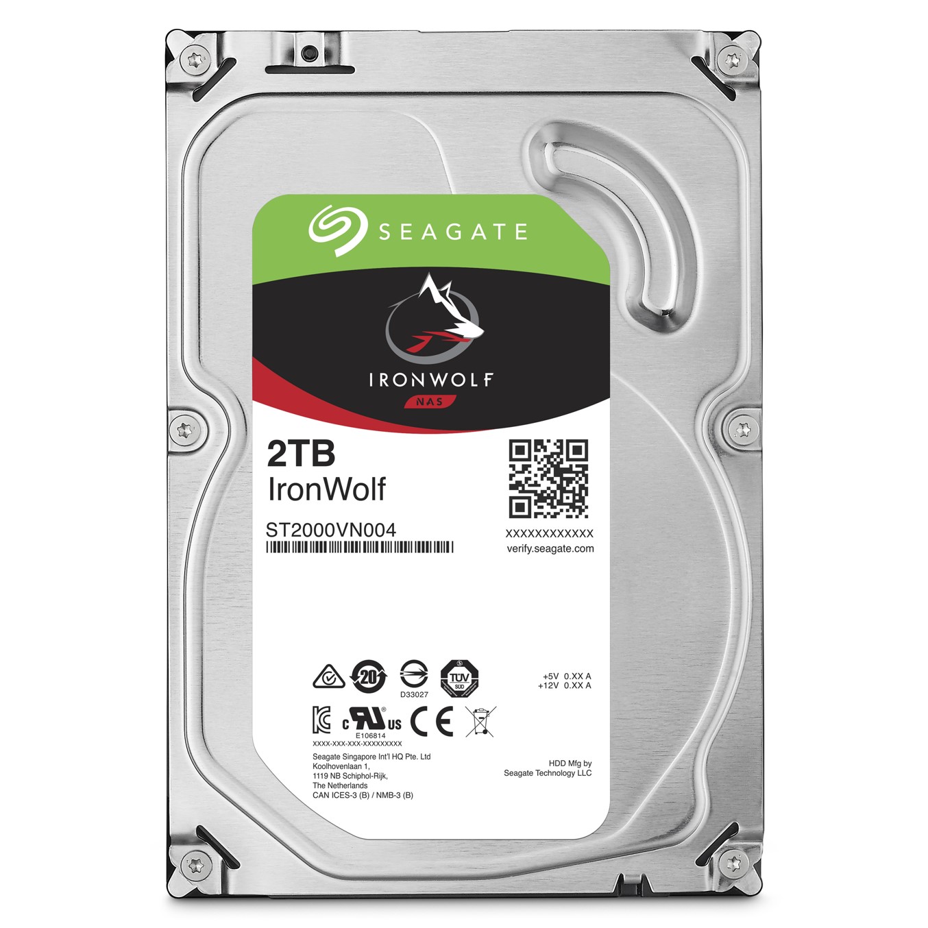 Disco duro interno hdd seagate ironwolf nas st2000vn004 2tb 3.5pulgadas 5900rpm -  64mb -  sata 6gb - s