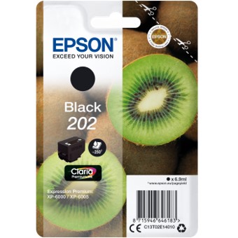 Cartucho tinta epson c13t02e14010 singlepack negro 202 claria premiun ink xp - 6000 - xp - 6005 - kiwi