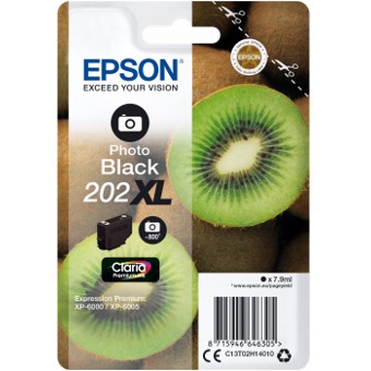 Cartucho tinta epson c13t02h14010 singlepack foto negro 202xl claria premium ink xp - 6000 - xp - 6005 kiwi