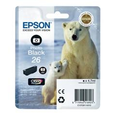 Cartucho tinta epson t261140 negro photo black 26 xp - 600 - 605 - 700 - 800 -  oso polar