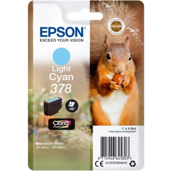 Cartucho tinta epson c13t37854010 singlepack light cyan 378 claria photo hd ink xp - 8500 ardilla