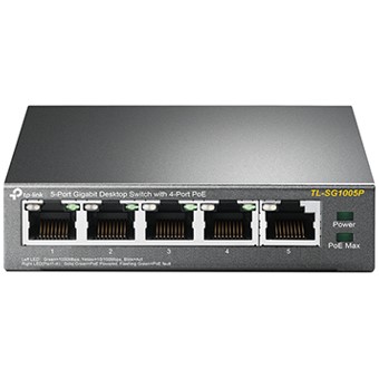 Switch 5 puertos 10 - 100 - 1000 4 ptos poe 56w tp - link