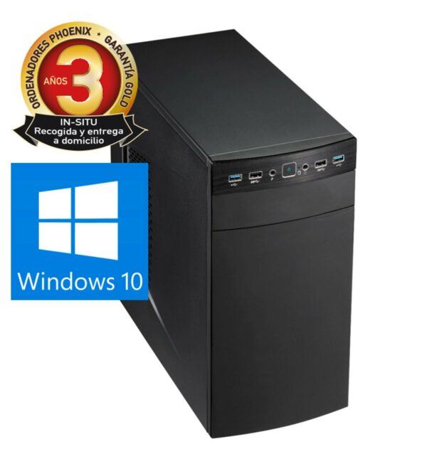 Ordenador pc phoenix topvalue intel core i3 8gb ddr4 240 gb ssd rw micro atx windows 10