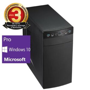 Ordenador pc phoenix topvalue intel core i3 8gb ddr4 240 gb ssd rw micro atx windows 10 pro