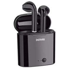 Auriculares bluetooth denver inalambricos -  estuche de carga -  negro