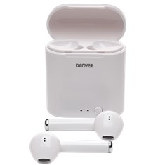 Auriculares bluetooth denver inalambricos -  estuche de carga -  blanco