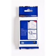 Cinta textil brother tzefa3 3m 12mm ancho blanca - azul pt1000 -  1005f -  1010 -  1090 -  1280dt -  1280vp -