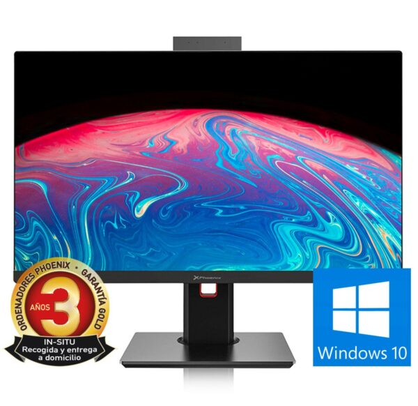 Ordenador pc all in one aio phoenix 23.8pulgadas fhd ajustable altura y rotativo - web cam -  intel i5 9400 - 8 gb ddr4 - 480 gb ssd  windows 10