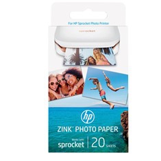 Papel hp sprocket zink fotografico adhesivo 20 hojas