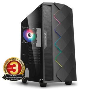 Ordenador phoenix gaming rgb zork 3 black amd ryzen 3 vga vega8 8 gb ddr4 2666 240gb ssd 1tb hdd atx rgb pc