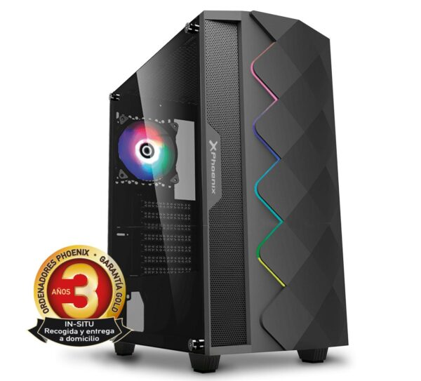 Ordenador phoenix gaming rgb zork 3 black amd ryzen 3 vga vega8 8 gb ddr4 2666 240gb ssd 1tb hdd atx rgb pc