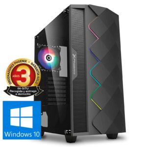 Ordenador phoenix gaming rgb zork 3 black amd ryzen 3 vga vega8 ddr4 2666 240gb ssd 1tb hdd atx rgb pc windows 10