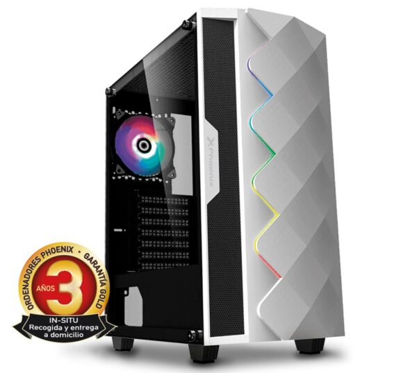 Ordenador phoenix gaming rgb zork 3 white amd ryzen 3 vga vega8 ddr4 2666 240gb ssd 1tb hdd atx rgb pc