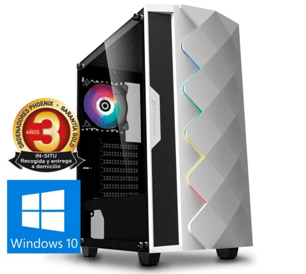 Ordenador phoenix gaming rgb zork 3 white amd ryzen 3 vga vega8 ddr4 2666 240gb ssd 1tb hdd atx rgb pc windows 10