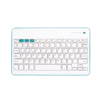 Teclado inalambrico kb silver ht blanco - azul