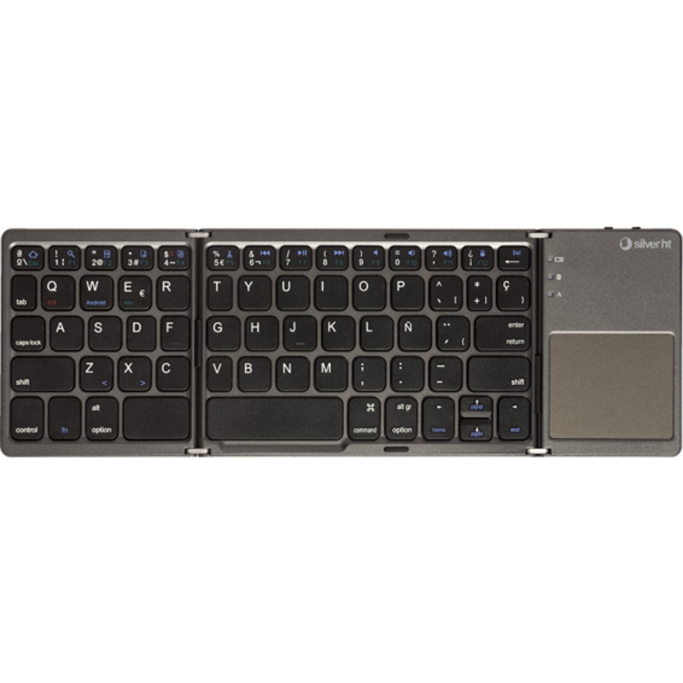 Teclado inalambrico silver ht plegable gris oscuro