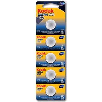 Blister pilas kodak boton litio ultra 2032 perforado -  5 pilas